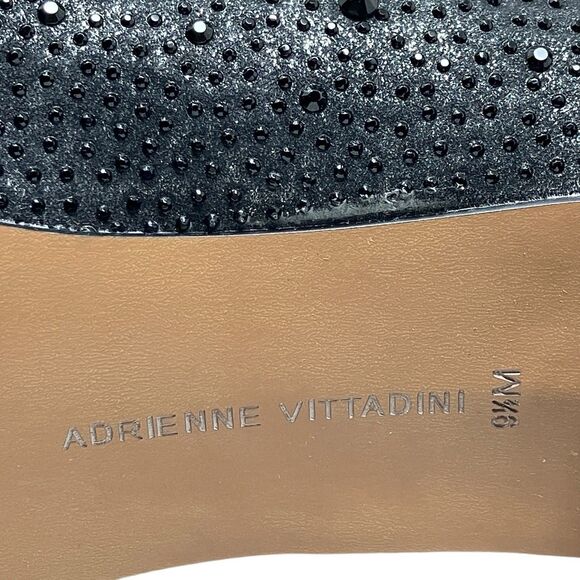 Adrienne Vittadini Pointed Black Low Block Heel 9.5 Studded Fiona - Picture 5 of 11